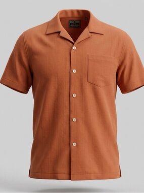 Todd Snyder Jacquard Three Looms camp shirt Men's large Orange